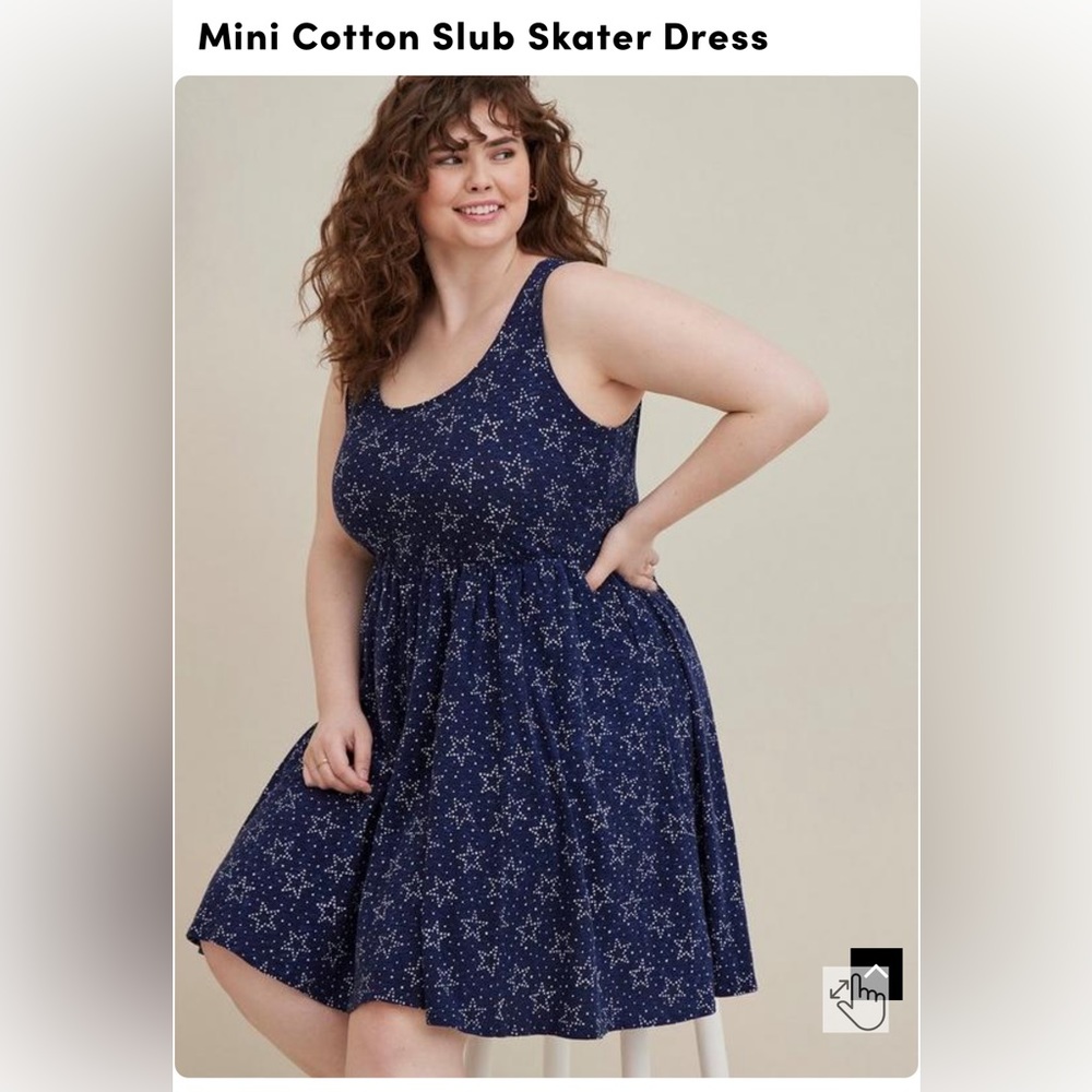Mini Cotton Slub Skater Dress Size 0